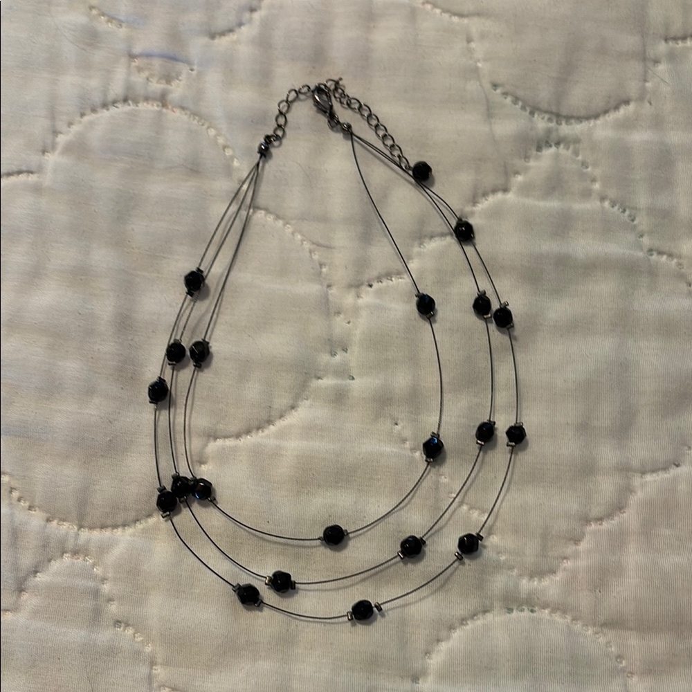 Elegant Black Beaded Necklace